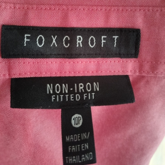Foxcroft Women's Petite Casual Coral Button Down No-Iron Shirt - Picture 6 of 9